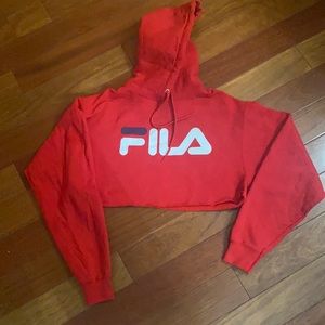 Fila cropped red hoodie. Size M. Very good condition.